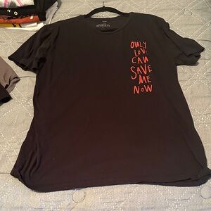 American Eagle Outfitters Black Tee with Red Text